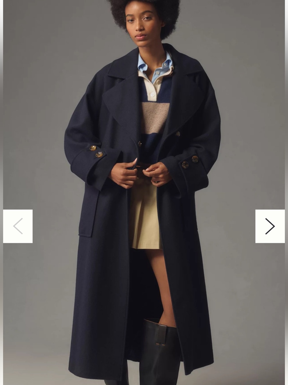By Anthropology Wool Blend Oversized Coat size US12/UK14